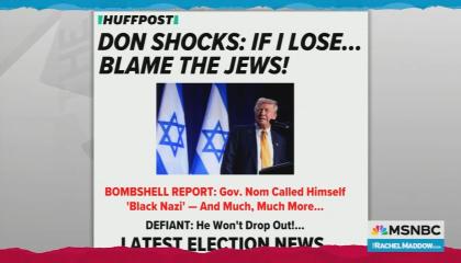 graphic of HuffPost article, 'Don shocks: If I lose... blame the Jews!'