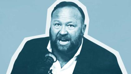 Alex Jones blue background