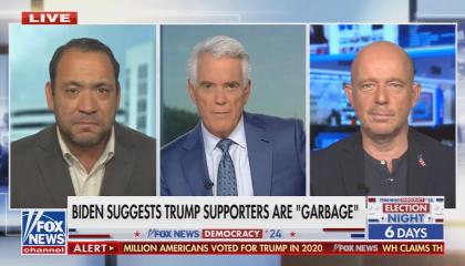 split image of John Roberts with two guests