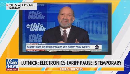 Fox airing a clip of Howard Lutnick