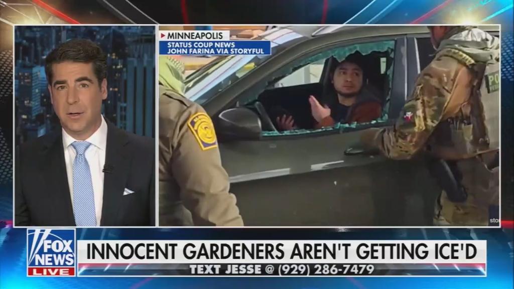 Chyron reads: “Innocent gardeners aren’t getting ICE’d”