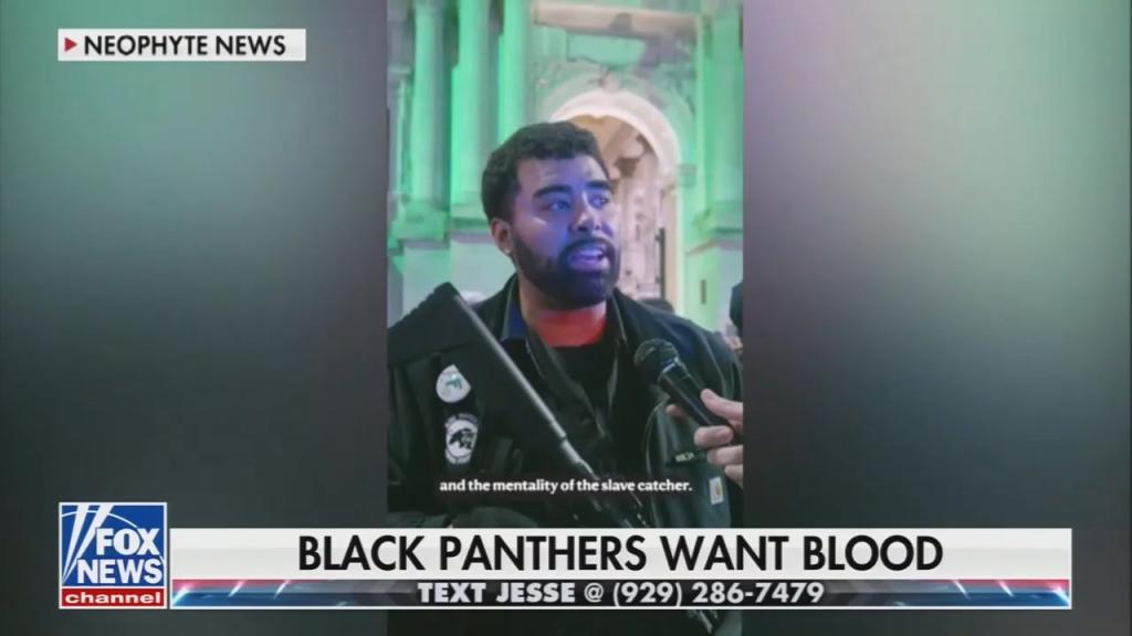 Chyron reads: “Black Panthers want blood”