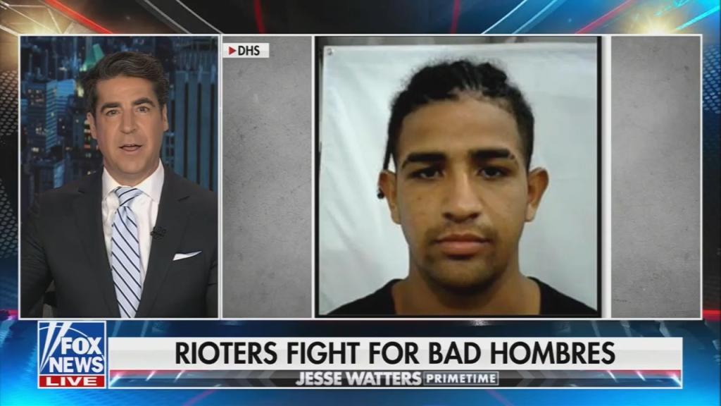 Chyron reads: “Rioters fight for bad hombres”