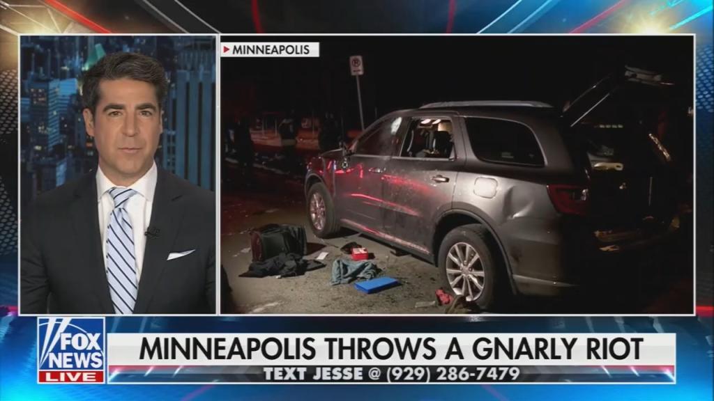 Chyron reads: "Minneapolis throws a gnarly riot"