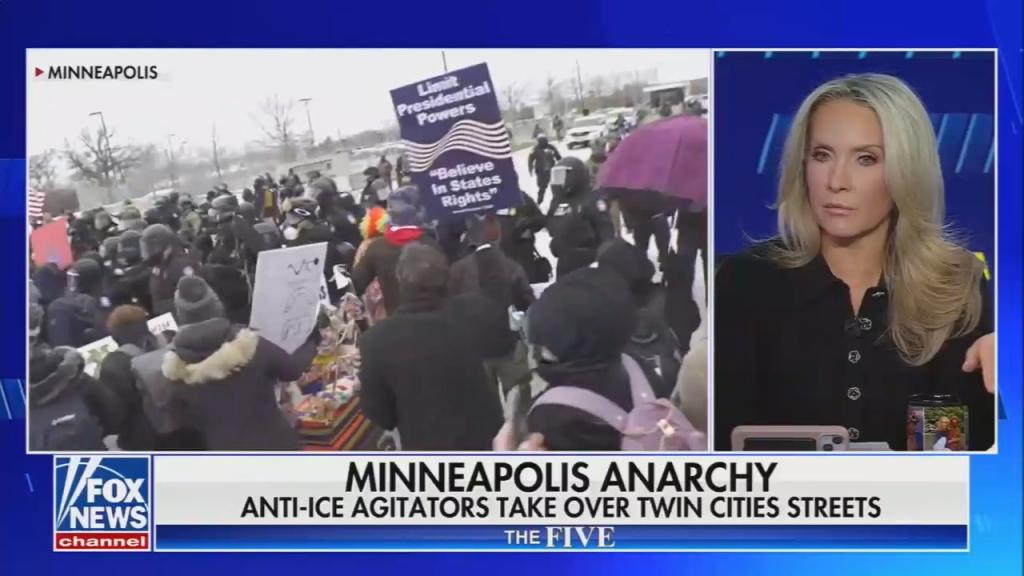 Chyron reads: "Minneapolis anarchy: Anti-ICE agitators take over Twin Cities streets"
