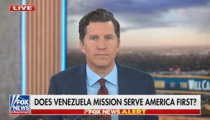 still of Cain; chyron: Does Venezuela mission serve America First?