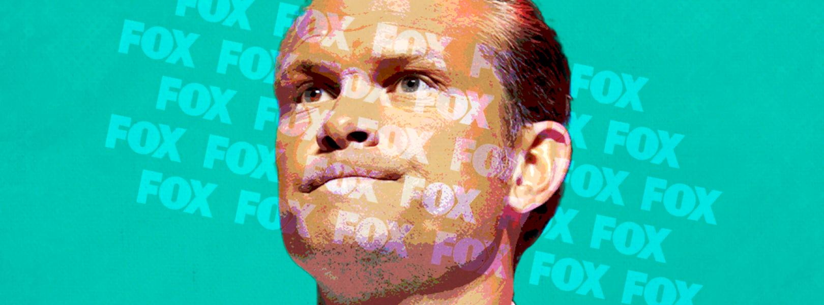 Pete Hegseth on a green background 