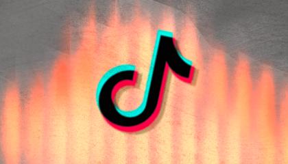 wildfire in the background with the tiktok logo in front of it