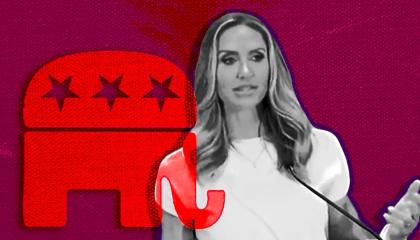lara trump with the GOP elephant