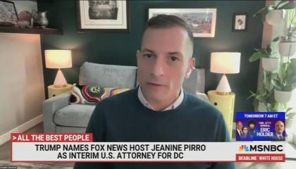 still of Angelo; chyron: Trump names Fox News host Jeanine Pirro as interim U.S. Attorney for DC