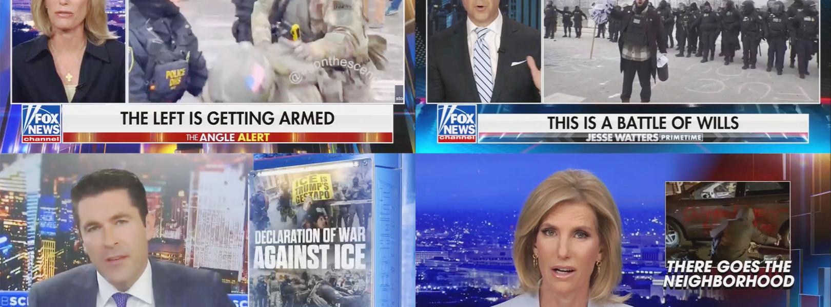 right-wing media chyrons describing minnesota and protesters in january 2026