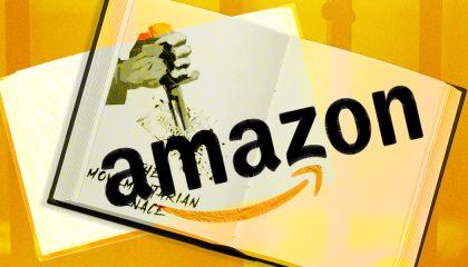 Picture of book with Amazon's logo superimposed over it