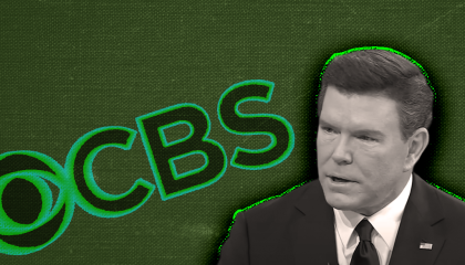 Bret Baier with the CBS logo