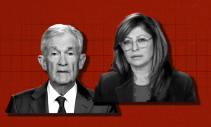 Maria Bartiromo and Jerome Powell