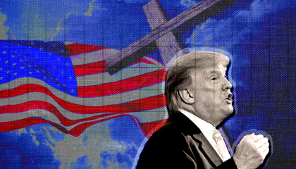 Donald Trump american flag and cross