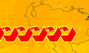 Voting logo on a map of Venezuela 