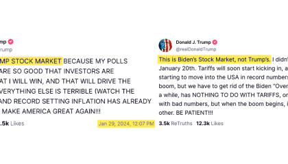 Trump Biden stock market Truth Social