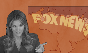Megyn Kelly and Fox News logo with outline of Venezuela