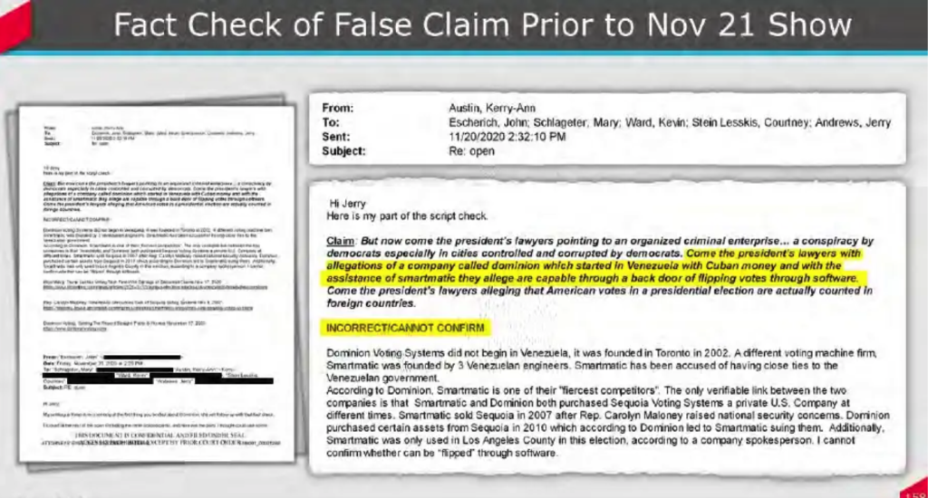 A slide from Dominion's presentation at a March 21, 2023, hearing.