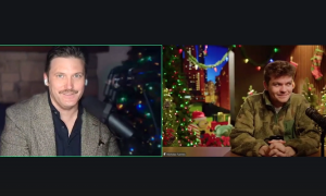 Screenshot of Fuentes and Richard Spencer over Zoom