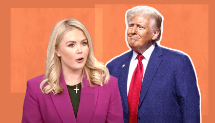 Karoline Leavitt and Donald Trump