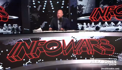 Alex Jones reading from an article about Laura Loomer